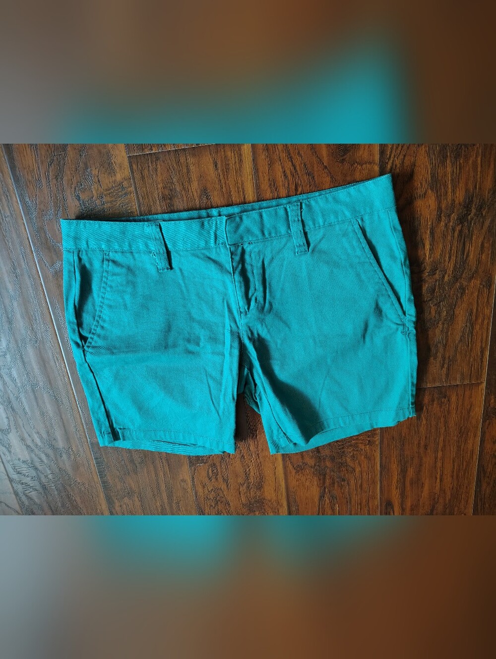 Hurley lowrider casual skater teal flat front shorts size 9